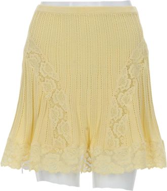 Self Portrait Slim Fit Open Knit Mini Skirt