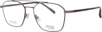 Elasta Mens Red Rectangular Eyeglass Frames E-8001