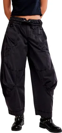 Free People We The Free Onset Cotton Twill Parachute Pants in Black Sand at Nordstrom, Size X-Small