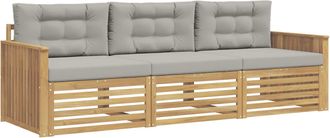vidaXL Conjunto De Sof&aacute;s De Exterior 3 Uds. Blanco Y Gris Claro Vidaxl