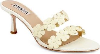 Badgley Mischka Watertown Pointed Toe Slide Sandal in Lime Leather at Nordstrom, Size 6.5