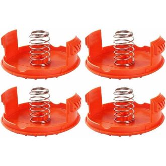 OEM Juego De 4 Tapas De Carrete + 4 Resortes De Repuesto Compatibles Con Las Desbrozadoras Black+decker Rc-100-p-crezuo