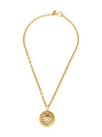 Chanel Pre-owned halsketting met CC-hanger - Goud