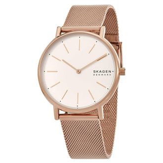 Skagen Signatur Quartz White Dial Rose Gold-tone Ladies Watch SKW2784