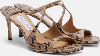 Jimmy Choo London Anise snake-effect leather mules