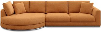 Castlery Hamilton Round Chaise Sectional Sofa Left Facing Customized, Performance Boucle Rust, Spill Resistant, Removable Covers for Sofas, Castlery