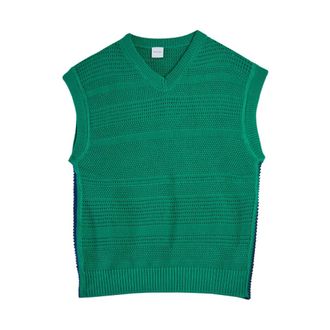 Paul Smith Sleeveless Knitwear, male, Green, Size: L V-neck Knitted Vest