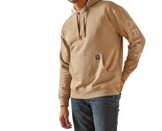 Ariat Rebar Roughneck Pullover Hoodie In Oatmeal Heather
