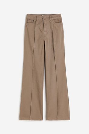 H&M Ausgestellte Twillhose mit B&uuml;gelfalten - Dunkelbeige