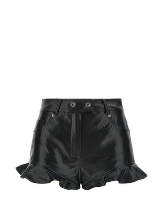 Self Portrait Black Faux Leather Shorts