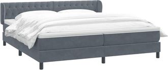 vidaXL Cama Box Spring Con Colchones Terciopelo Gris Oscuro 180x210 Cm Vidaxl