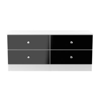 Lewis's Yarmouth 4 Drawer Bed Box in Black & White Matt - Ready Assembled - Lewiss Home | TJ Hughes