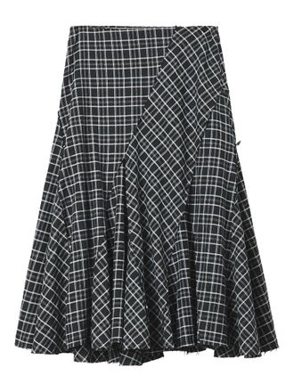B+ab checked-pattern skirt - Black