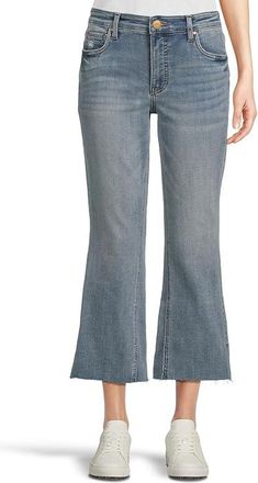 Kut from the Kloth Petite Kelsey High Rise Fab Ab Ankle Flare-Nset Leg Womens Jeans Comprehensive : 14P 25.5, Cotton/Denim/Polyester