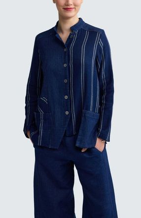 Luukaa D'Celli Clover Architectural Denim Muslin Jacket in Original Denim at Nordstrom, Size 10