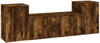 vidaXL Vidaxl - Set De Muebles De Tv 3 Pzas Madera Contrachapada Roble Ahumado