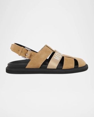 Moschino Logo Suede Fisherman Sandals