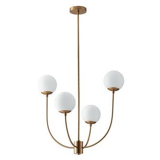 Luce-Ambiente-Design Suspensi&oacute;n Themys de Metal de Lat&oacute;n con Cuatro Difusores de Vidrio
