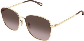 Chlo&eacute; CH0407SK Asian Fit 002 Womens Sunglasses Gold Size 59