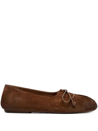 Mars&egrave;ll Girella suede ballet flats - women - Calf Leather/Calf Suede/Calf Leather - 37.5 - Brown
