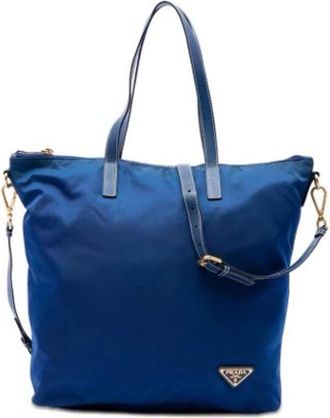 Prada Pre-owned Nylon Satchel - Dames - Vintage Shopper - Blauw - ONE Size - Nylon - Vintage