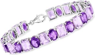 Ross-Simons Tonal Amethyst Bracelet in Sterling Silver