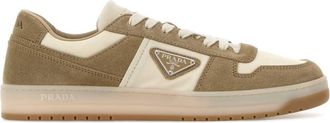 Prada Two Tone Canvas And Suede Downtown Sneakers