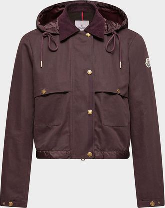 Moncler Aconitum Hooded Cotton & Linen Blend Shirt Jacket