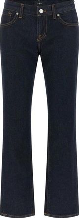 7 For All Mankind Low Cigarette Jeans - Dames - Slim Fit Jeans - Blauw - W24 - Katoen - Jeans
