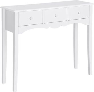 HOMCOM Homcom - Mesa Consola de Madera Mueble Recibidor de Entrada con 3 Cajones para Sal&oacute;n Pasillo Carga 45 kg 100x32x85 cm