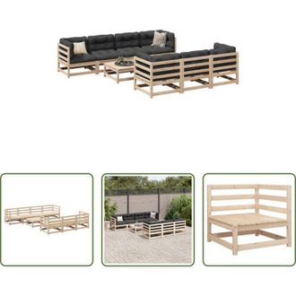 vidaXL Sedute da esterno - Set Divani da Giardino 8 pz in Legno Massello di Pino