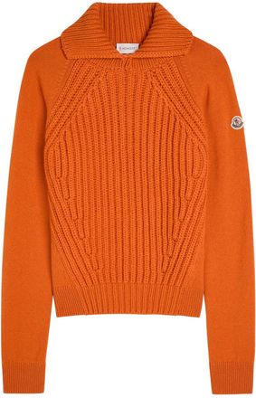 Moncler Roll-neck Wool and Cashmere-blend Jumper - Orange - XS (UK 8 / XS)