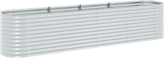 vidaXL Arriate De Acero Galvanizado Plateado 400x80x81 Cm Vidaxl