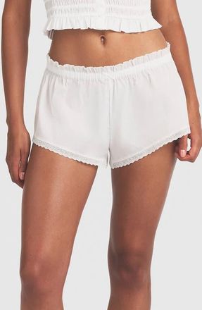 SKIMS Poplin Apparel Shorts in Snow at Nordstrom, Size X-Small