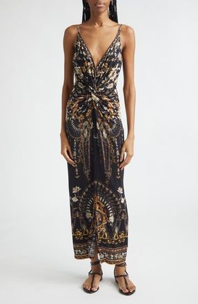 Camilla Flamenco Folklore Print Strappy Twist Front Jersey Maxi Dress at Nordstrom, Size X-Large