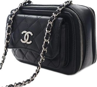 Chanel 2014-2015 Mini CC Quilted Calfskin Pocket Box Camera Bag crossbody bag - women - Calf Leather - One Size - Black