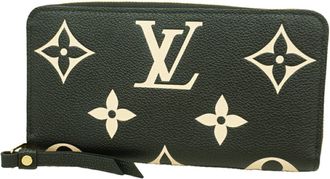 Louis Vuitton Beige Black Long Wallet (Bi-Fold) (Pre-Owned)
