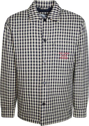 Dr&ocirc;le de Monsieur Checkered Camicia Con Scritta Shirt