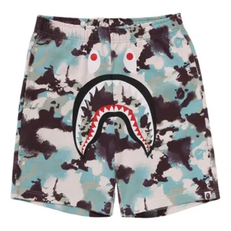 A Bathing Ape Map Camo Regular Fit Shark Sweat Shorts Multicolor 1L30-153-001-MULTI