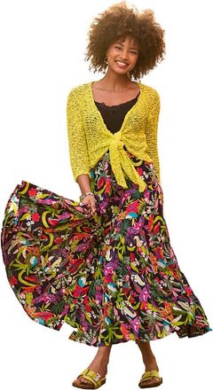 Joe Browns Tiered Maxi Skirt in Multi Tropical at Nordstrom, Size 20