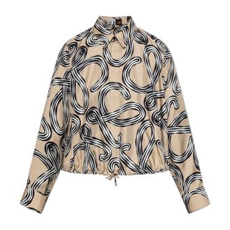Loewe Dames, Blouses & Shirts, Beige, Maat: 2XS Zijde
