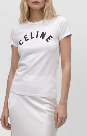 Celine ribbed cotton jersey t-shirt