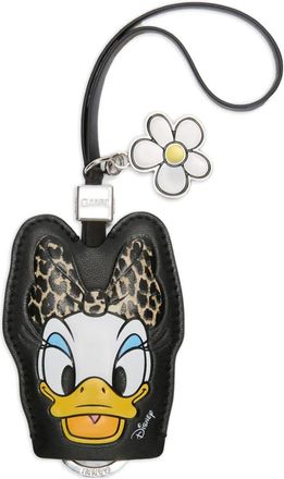 Ganni x Disney leren sleutelhanger met bedel - Zwart