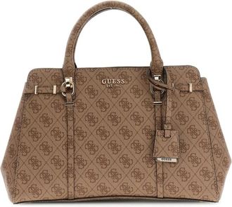 Guess Leona Logo Multi Comp - Dames - Handtassen - Bruin - ONE Size - Polyester - Tassen