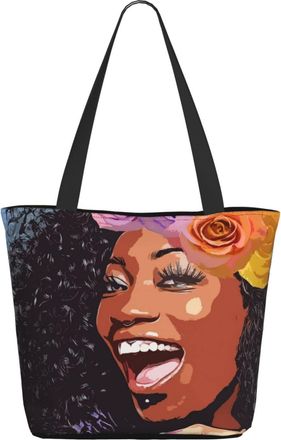 AOOEDM African American Women Ladies Shopping Bag 13x11x7in.The Perfect ValentineS Day Gift.It Is The Best ValentineS Day Gift For Mom, Daughter, Wife,Etc