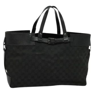 Gucci Pre-owned Tote Bags, female, Black, Size: ONE SIZE Pre-owned Vintage GG Canvas Tote