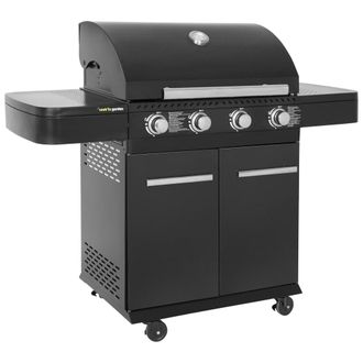 COOK IN GARDEN Barbacoa de gas de acero negro