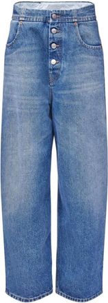 Maison Margiela Sky Blue Wide-leg denim cotton jeans