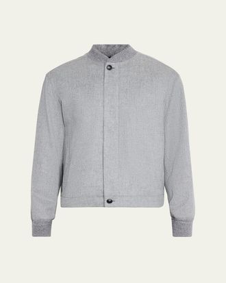 Ermenegildo Zegna Mens Cashmere Concealed-Zip Blouson Jacket