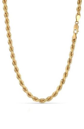 Queen Jewels Mens 14K Yellow Gold Rope Chain Necklace at Nordstrom Rack, Size 22